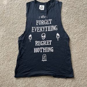 UNIF pre-distressed Forget Everything Regret Nothing/skeleton gravesite